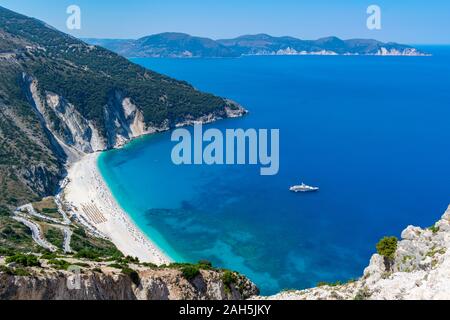 Myrtos beach in Kefalonia, Greece Stock Photo