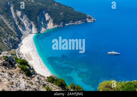 Myrtos beach in Kefalonia, Greece Stock Photo