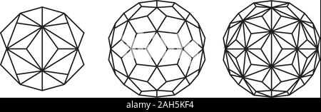 Vector illustration of a polyhedron geometric shape Stock Vector