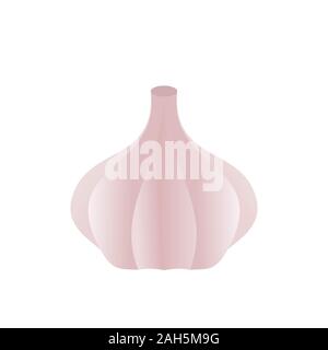 Garlic vector illustration. Garlic clip art isolated on white background. Garlic icon. Ail aromatic bulb used as seasoning.Allium sativum.Healthy food Stock Vector