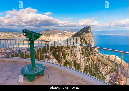 High Angle view on Rock of Gibraltar Stock Photo