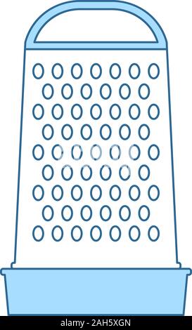 Kitchen Grater Icon. Thin Line With Blue Fill Design. Vector Illustration. Stock Vector