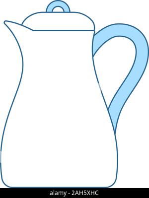 Glass Jug Icon. Thin Line With Blue Fill Design. Vector Illustration. Stock Vector