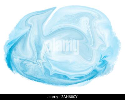 Light blue brush watercolor liquid splash. Ethereal background for web site , template design or backdrop on white background. Digital abstract illust Stock Photo