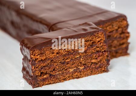 Sacher cake - traditional Austrian chocolate dessert Stock Photo