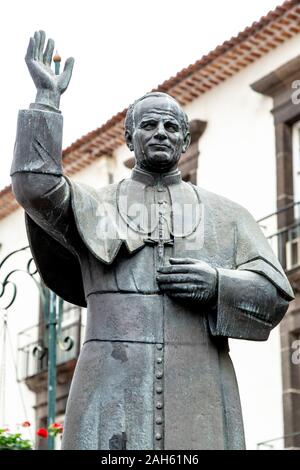 Statue of pope John Paul II, Madeira, Portugal Stock Photo