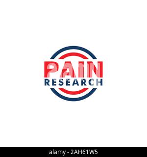 Pain Research Company Logo Design Template, Blue, Red, Simple Logo Concept, Rounded Shape, Line Art, Vector Project EPS 10 Stock Vector