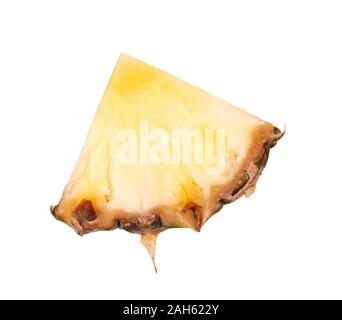 Sliced pineapple isolated on white background. Pieces of pineapple, with clipping path. Top view Stock Photo