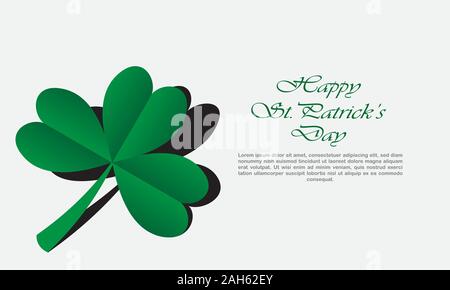 Saint Patricks Day clovers green background Stock Vector