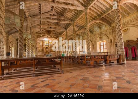 Jesuit Templo or Church of San Javier or San Xavier  Jesuit Mission, Jesuit Circuit, Unesco World Heritage, Esastern Lowlands, Bolivia, Latin America Stock Photo