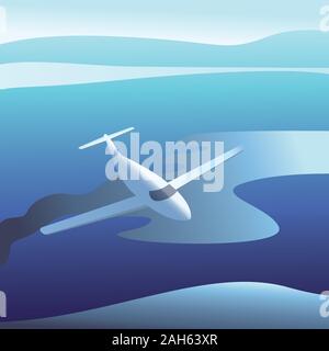 Clear airplane in the sky - Passenger Airliner aircraft Stock Vector