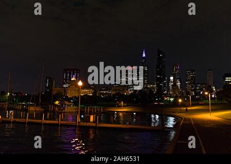 Chicago at Night Stock Photo