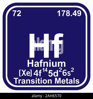Hf Hafnium Chemical Element Periodic Table. Single vector illustration ...