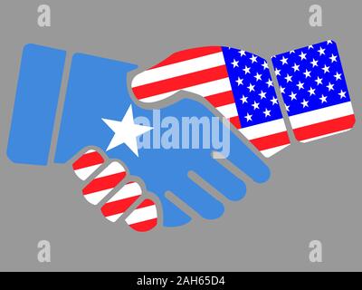 Somalia and USA flags Handshake vector Stock Vector