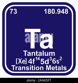 Tantalum Periodic Table of the Elements Vector illustration eps 10 Stock Vector