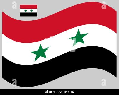 Wave Syria Flag Vector illustration eps 10 Stock Vector