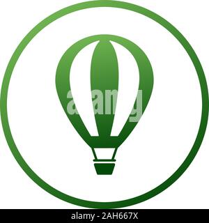 Green air balloon. The perfect accent guaranteed to draw attention to your advertisement. Isolated on white. Vector icon illustration Stock Vector