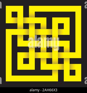 Paper cut tile pattern in celtic knot style. Seamless vector background or symbol with 3D effect. Stock Vector