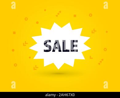 Sale speech bubble banner pop art memphis style Stock Vector