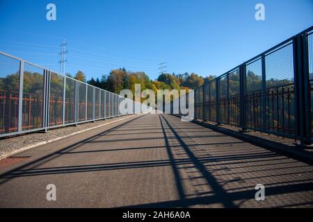 bridge in Switzerland with road and railing Stock Photo