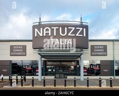 The Natuzzi Italia store at Forbury Retail Park in Reading, UK Stock Photo
