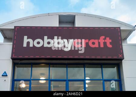 Front facade of the Hobbycraft store in The Fortbury Retail Park, Reading, UK Stock Photo