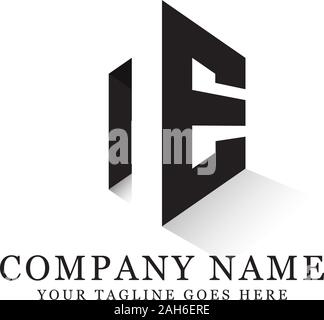 NE initial logo designs, hexagonal logo template, creative logo inspiration Stock Vector
