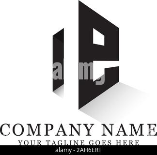NE initial logo designs, hexagonal logo template, creative logo inspiration Stock Vector