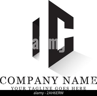 NC initial logo designs, hexagonal logo template, creative logo inspiration Stock Vector