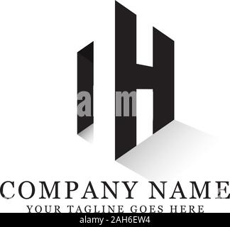M initial logo inspiration, negative space letter logo designs Stock Vector