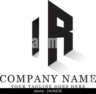 nr  LOGO DESIGNS vector with negative space Stock Vector