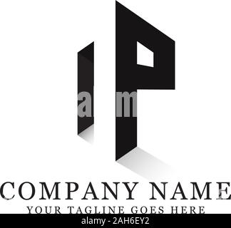 np initial logo inspiration, negative space letter logo designs Stock Vector