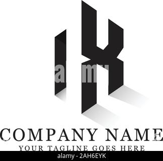 n logo designs with negative space vector Stock Vector