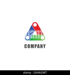 RGB Triangle Logo Concept, Social Network, Multimedia Company Logo Design Template Stock Vector