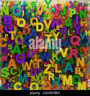 Abstract 3D colorfull computer generated letter background Stock Photo