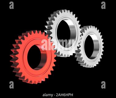 Gears on black background - clipping mask - 3d render Stock Photo - Alamy