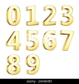 3D numbers isolated with clipping path on white Stock Photo