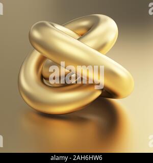 golden 3d torus model with clipping path
