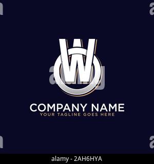 OW initial logo vector, O letter logo inspirations Stock Vector