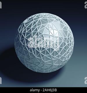 Blue polygonal 3D sphere isolated with clipping path Stock Photo