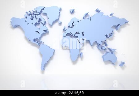 3D world map isolated with clipping path Stock Photo - Alamy