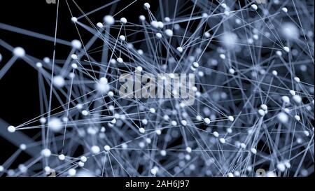 Abstract network molecule background - 3d visualisation Stock Photo