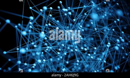 Abstract network molecule background - 3d visualisation Stock Photo