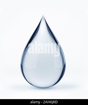 3D water drop on white isolated with clipping path Stock Photo