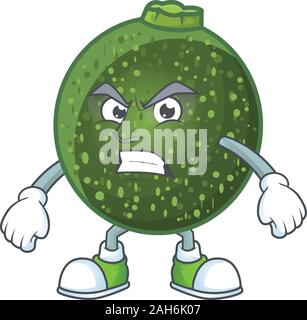 Picture of gem squash cartoon character with angry face Stock Vector