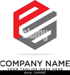 Pb Hexagonal logo vector, monogram logo template Stock Vector
