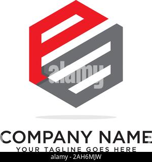 Pb Hexagonal logo vector, monogram logo template Stock Vector