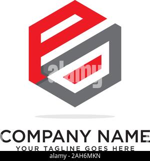 Pd Hexagonal logo vector, monogram logo template Stock Vector
