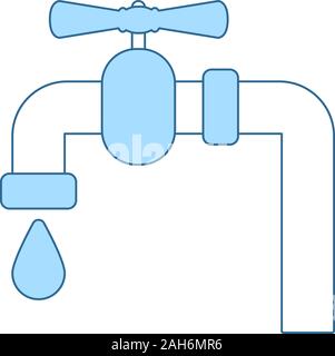 Icon of Pipe with valve. Blue frame design. Vector illustration Stock ...