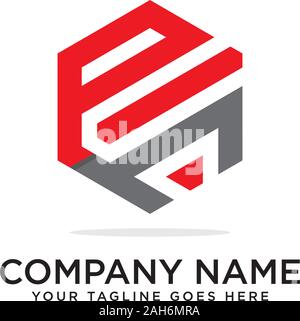Ph Hexagonal logo vector, monogram logo template Stock Vector